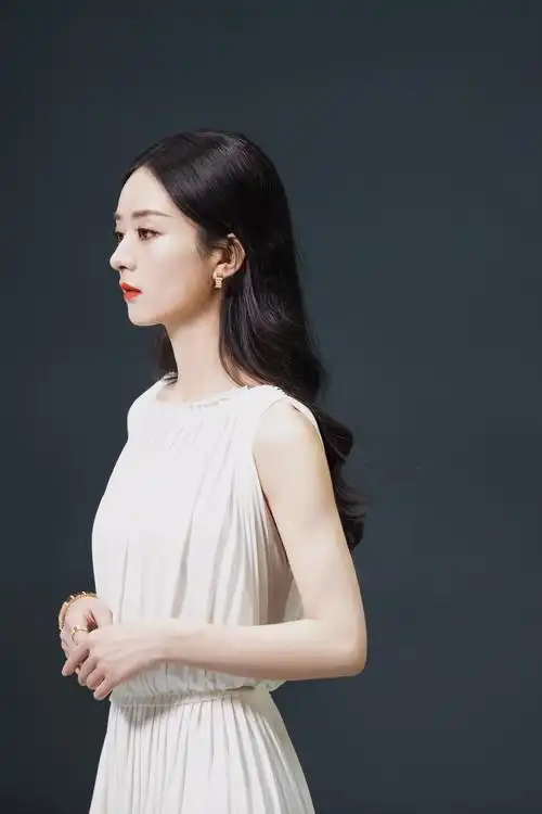 赵丽颖戴高级珠宝气质优雅 黑白光影下身姿绰约