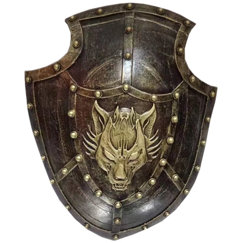 古代士兵盾牌模型仿中国古装演出拍摄道具将军酒吧密室布景摆件盾花色