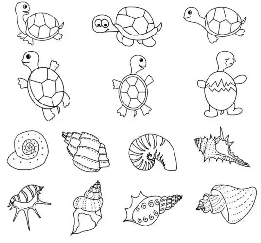 海底世界简笔画动物线稿:分享一组动物海洋生物线稿海洋生物简笔画