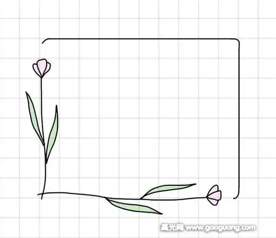 边框花草简笔画带颜色