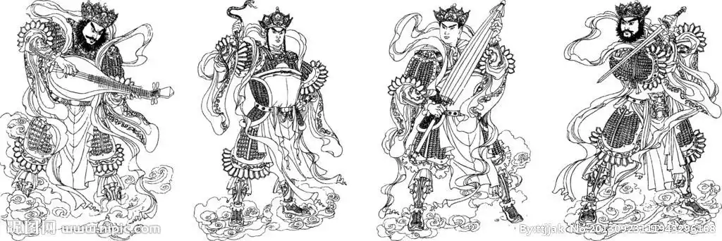 四大天王ai矢量图