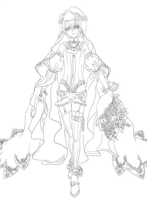 艺术审美e厨力放出a自绘线稿花嫁咕哒君君男性坛友慎入