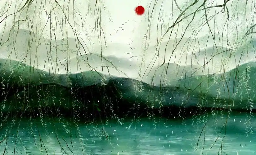 古风风景插画长歌吟松风曲尽河星稀