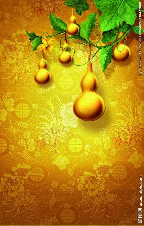 金色葫芦背景图片