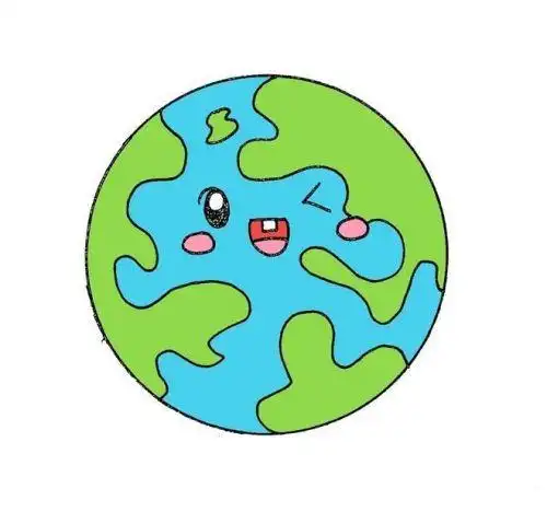地球简笔画图片彩色地球简笔画怎么画好看