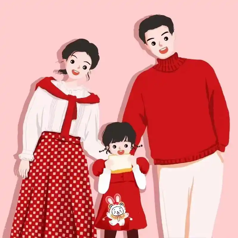 一家三口头像背景图 (男宝 女宝)  97可做亲子情侣头像  - 抖音