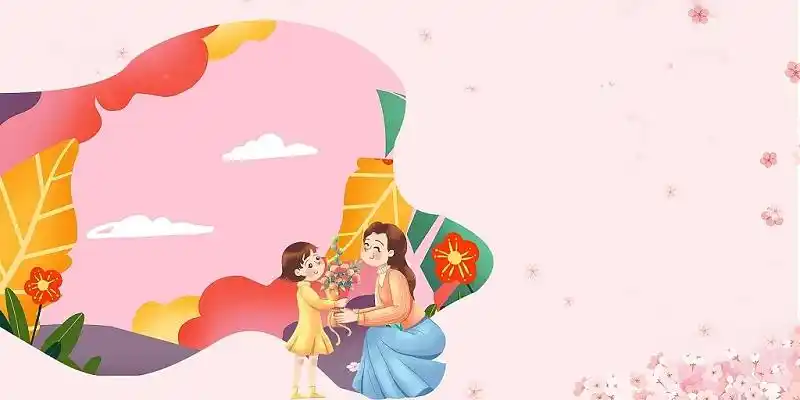 粉色卡通梅花母亲母爱妈妈母亲节展板背景母爱妈妈母亲节背景