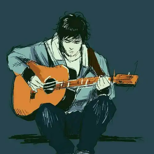 落寞弹吉他漫画男生头像