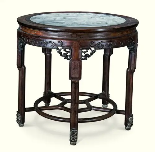 周年2016春季艺术品拍卖会书香绕案——明清家具专场清 红木镶大理石