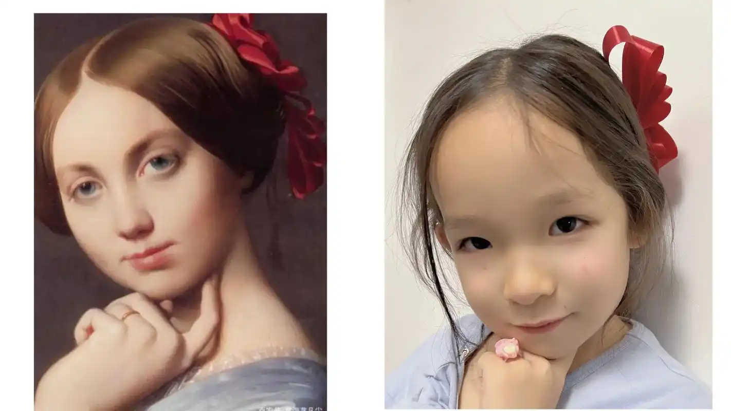 名画模仿秀.在家网课 完成美术实践作业#一年级 #作业打卡 - 抖音