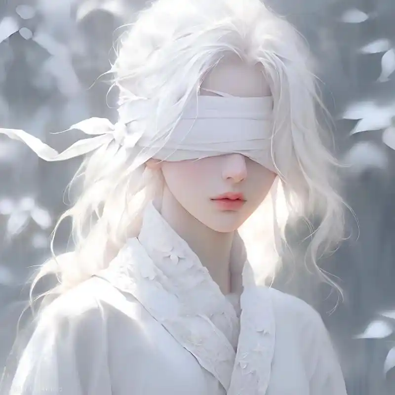 古风头像 听说人人都是白毛控,那加上蒙眼呢?