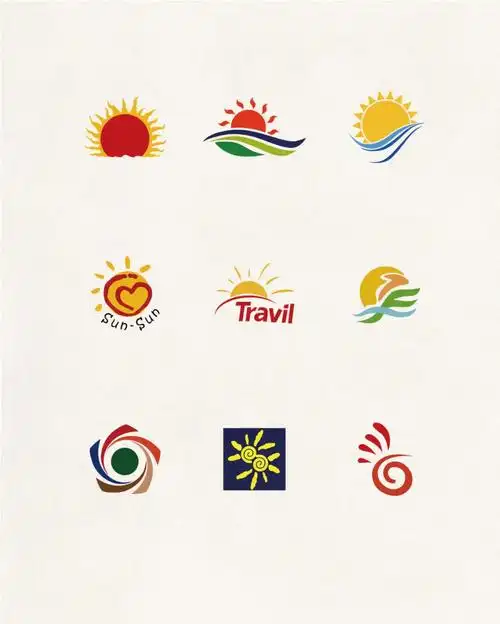 太阳元素logo设计分享