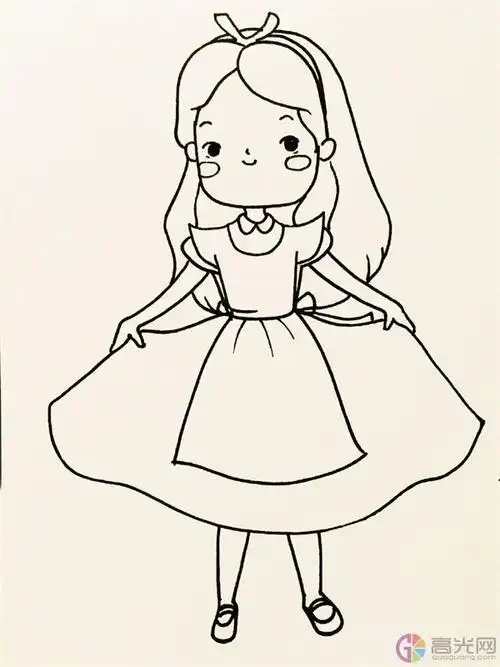 爱丽丝简笔画步骤教程爱丽丝简笔画步骤