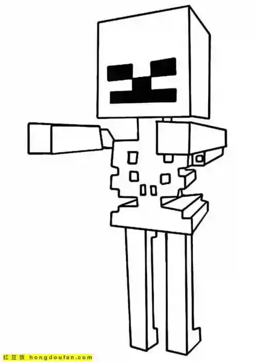 《我的世界》游戏角色卡通涂色图片-红豆饭小学生简笔画大全