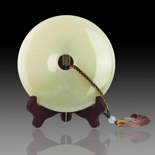 商务版阿富汗玉石 17cm平安扣 公司家居工艺摆件创意礼品单位定制