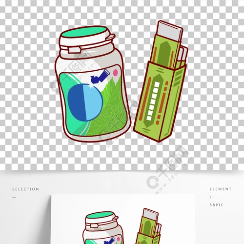 口香糖矢量插画手绘零食