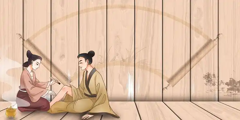 艾灸背景艾灸古风人物针灸艾灸养生背景古代中药养生药材海报banner