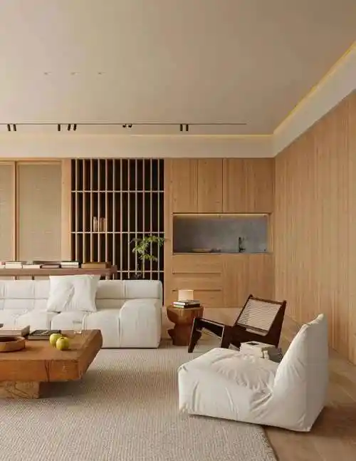 欧派地板原木系列简约住宅原木色装修风格效果图