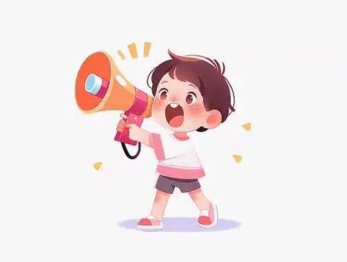 喇叭儿童拿着喇叭呐喊卡通元素