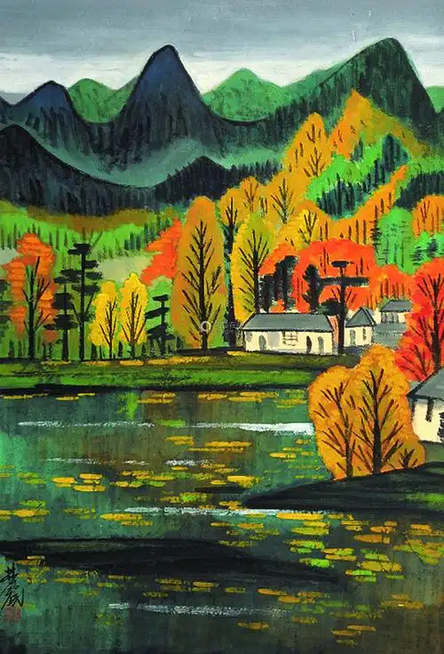 6868lot026668林风眠山水轴