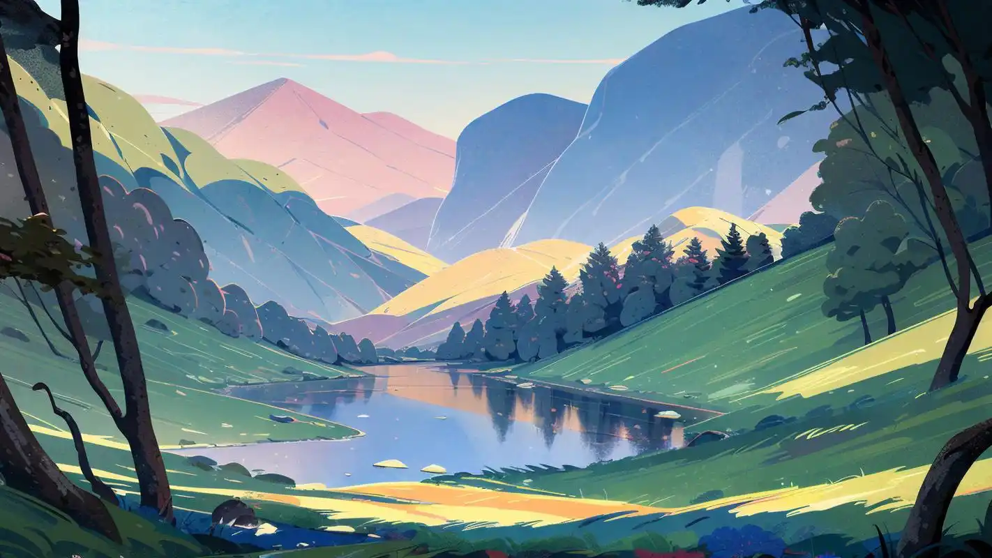 山清水秀插画风景壁纸精选92