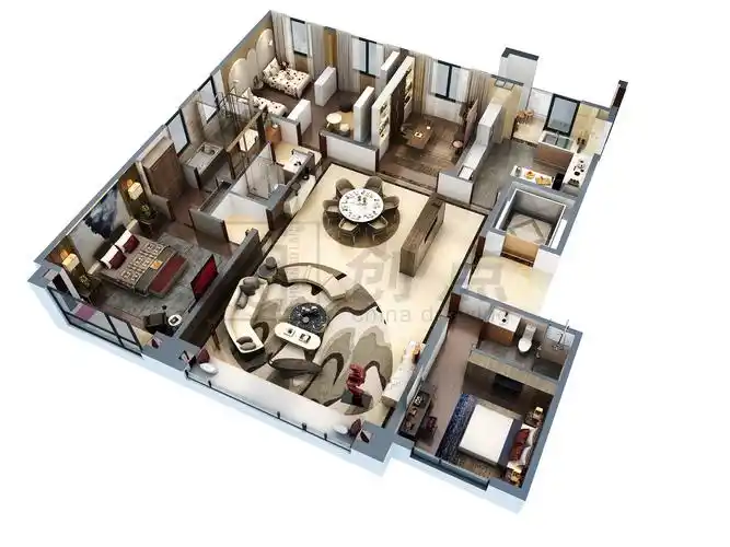 3d户型图(住宅)深圳创点建筑设计