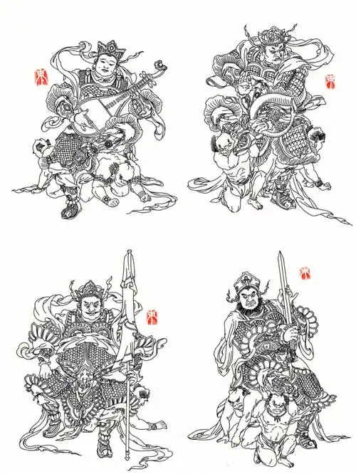 中国传统四大天王合集