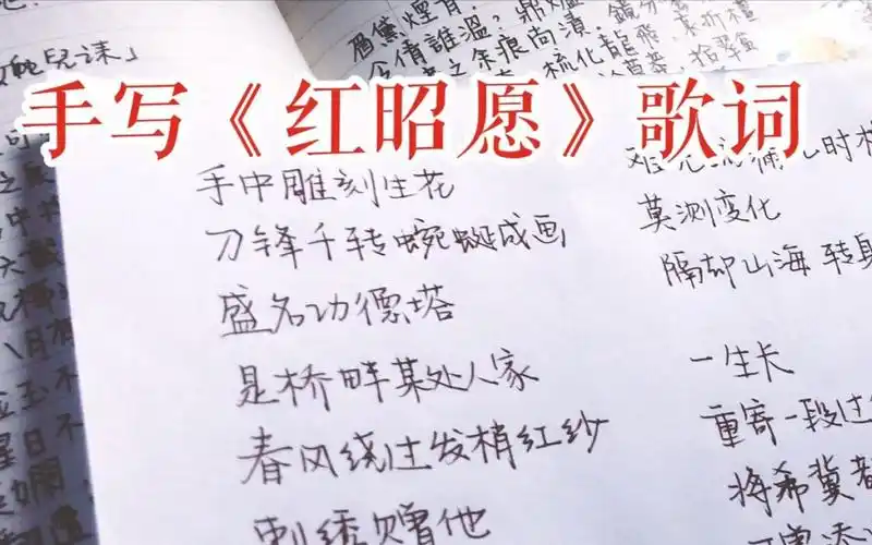 【恋koi的春晚节目】手写《红昭愿》歌词 | 内含原速与加速版本