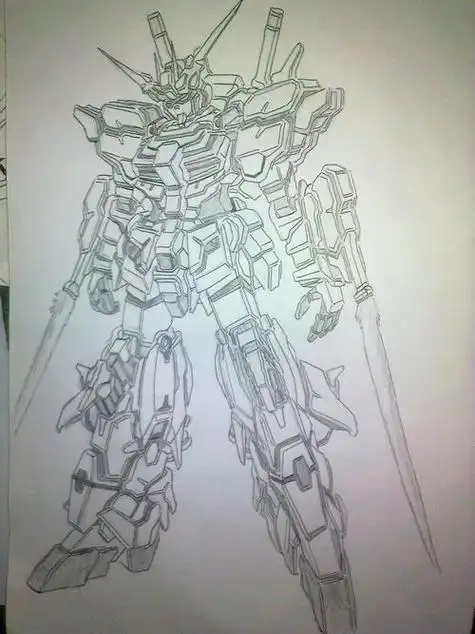 独角兽高达简笔画教程