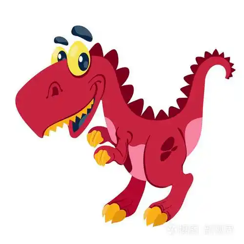 可爱的卡通恐龙在白色背景上孤立