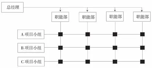 图7-5 矩阵制组织结构矩阵制组织的优点:加强横向联系,克服了职能部门