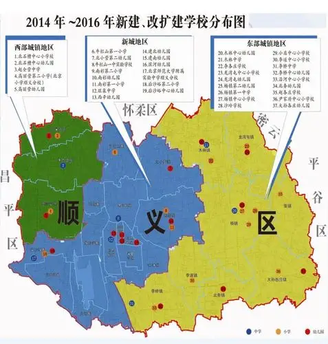 顺义区新教育地图 教育资源分布图--教育--人民网
