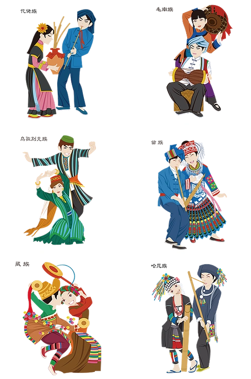 民族插画素材卡通人物