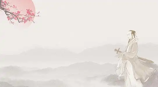 李白唐代诗人远山梅花背景(4274x2362)psdpng中秋佳节古风背景(1920x