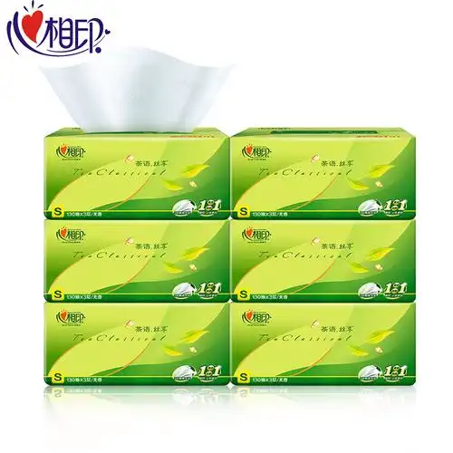 心相印抽纸家用实惠装餐巾纸6包卫生纸心相印软包纸抽面巾纸