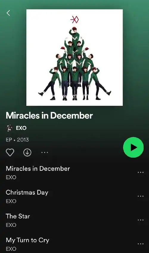 exo 《初雪》获得mubeat音银预投票1位kpop人有自己的圣诞金曲#又到了