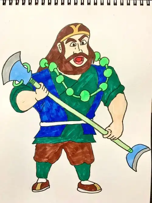 沙和尚简笔画祝大家端午快乐