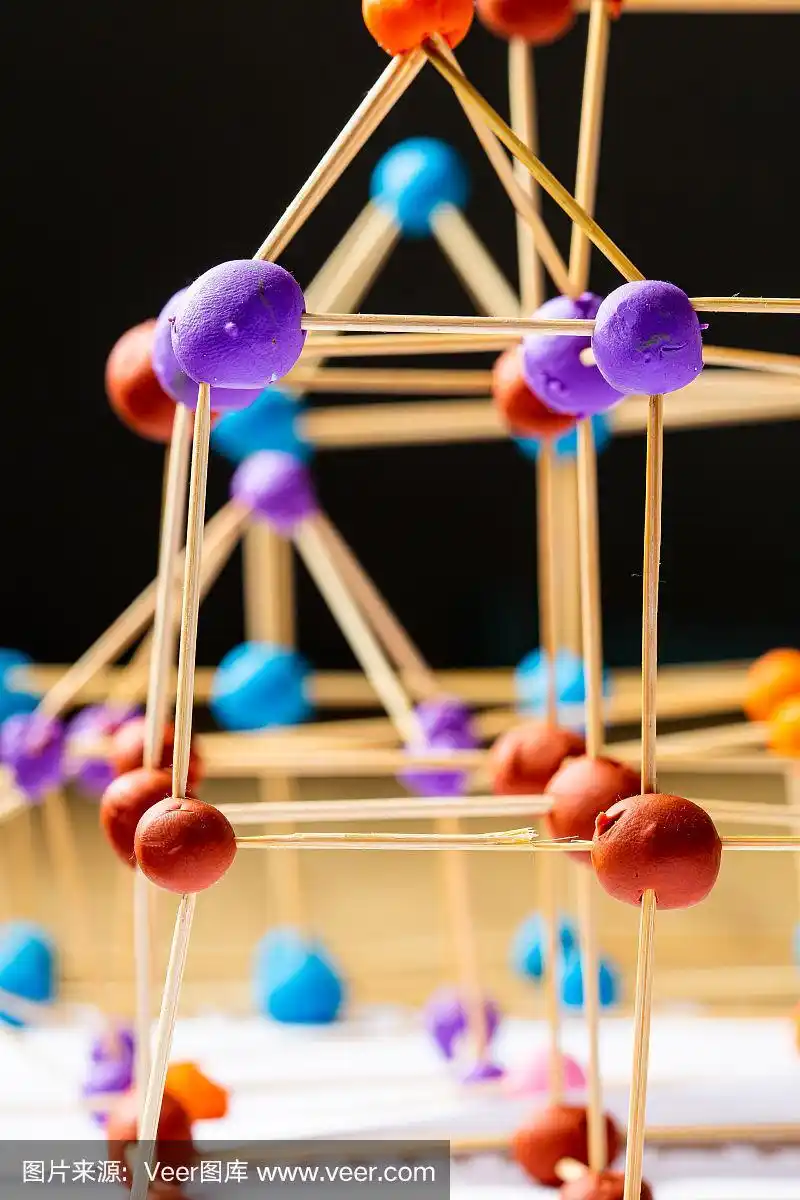 自制的,儿童游戏陶土,牙签,透视图,建筑业