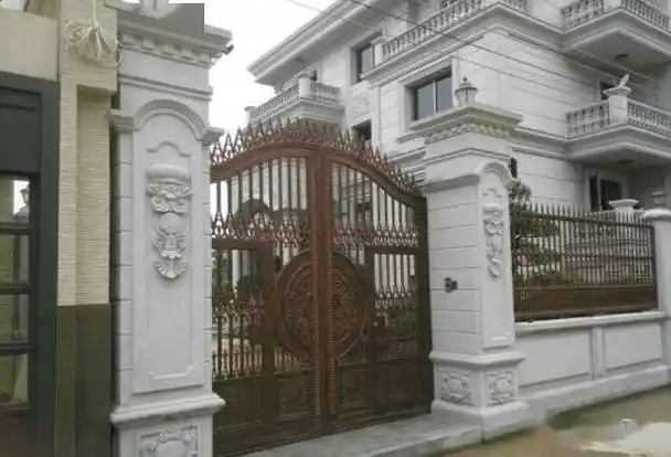 别墅庭院围墙大门石材方柱设计参考