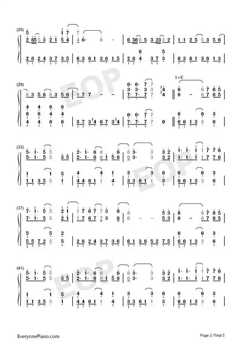 月若流金-杀破狼主题曲双手简谱预览2-钢琴谱文件(五线谱,双手简谱