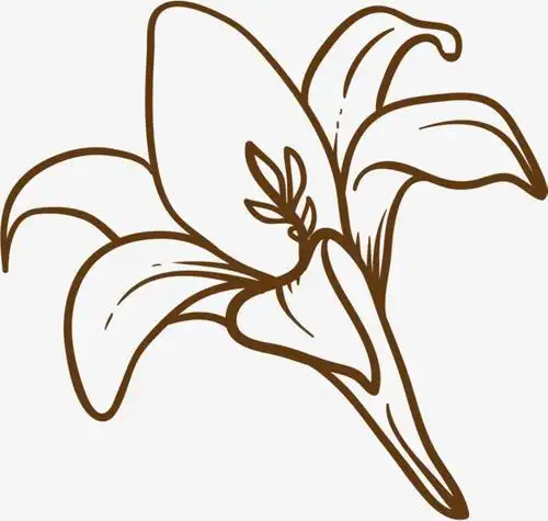 黑白百合花剪纸