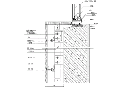 石材幕墙大样图-干挂花岗岩纵剖节点图1.pdf 1页