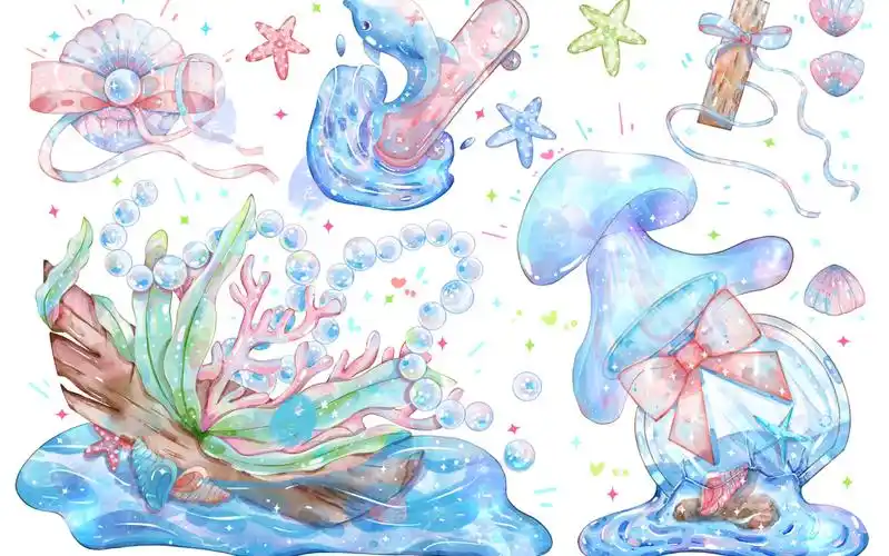 海底世界 板绘水彩