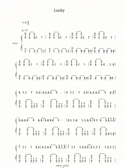 exolucky钢琴简谱