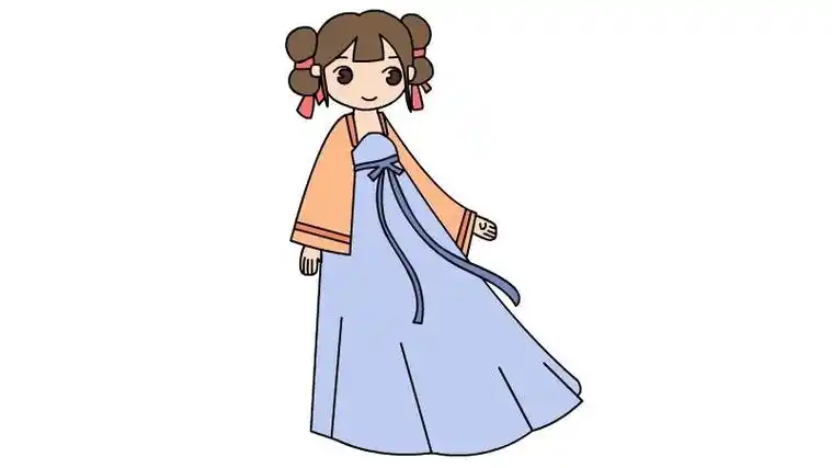 古装少女人物简笔画 古装少女的画法 - 童乐福儿童网
