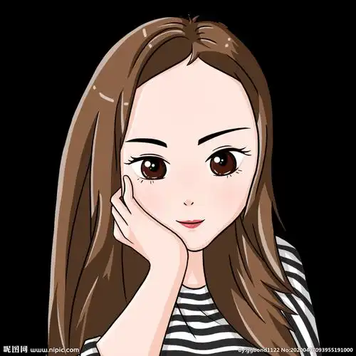 可爱卡通长发托腮女生头像设计图__动漫人物_动漫动画_设计图库_昵图