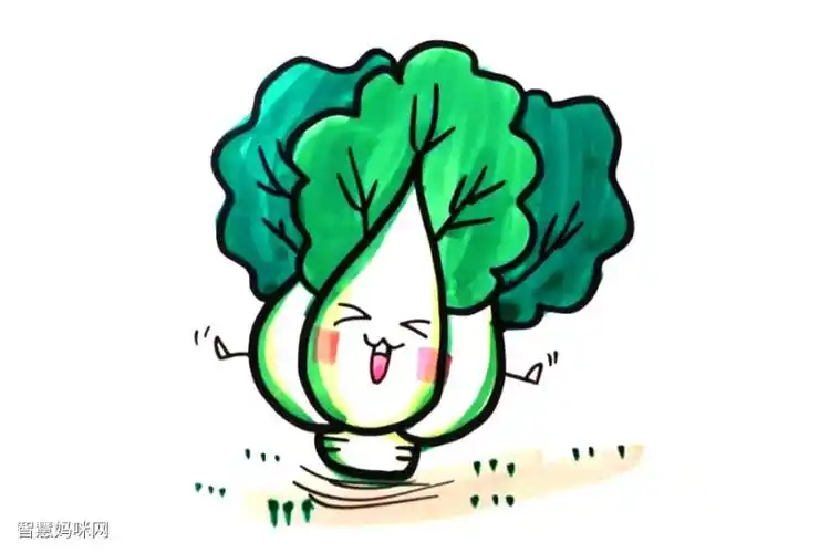可爱大白菜怎么画