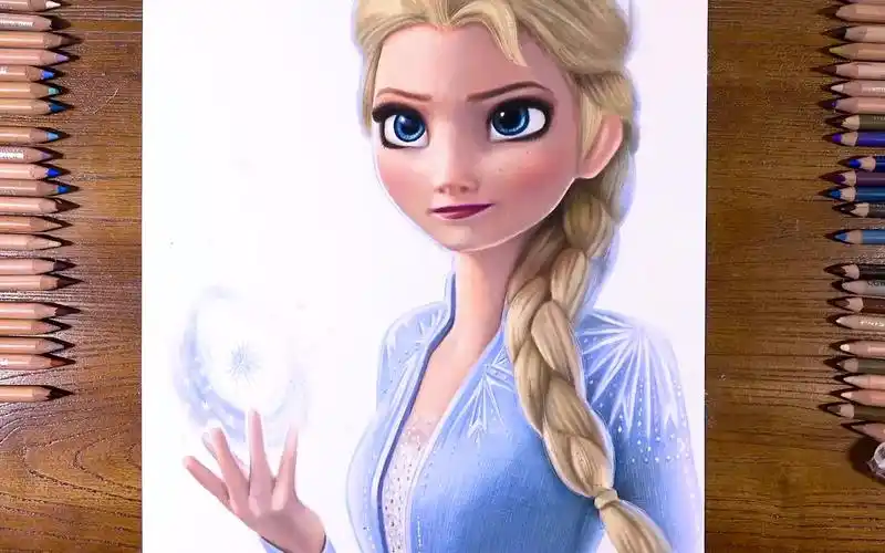 手绘冰雪奇缘2艾莎