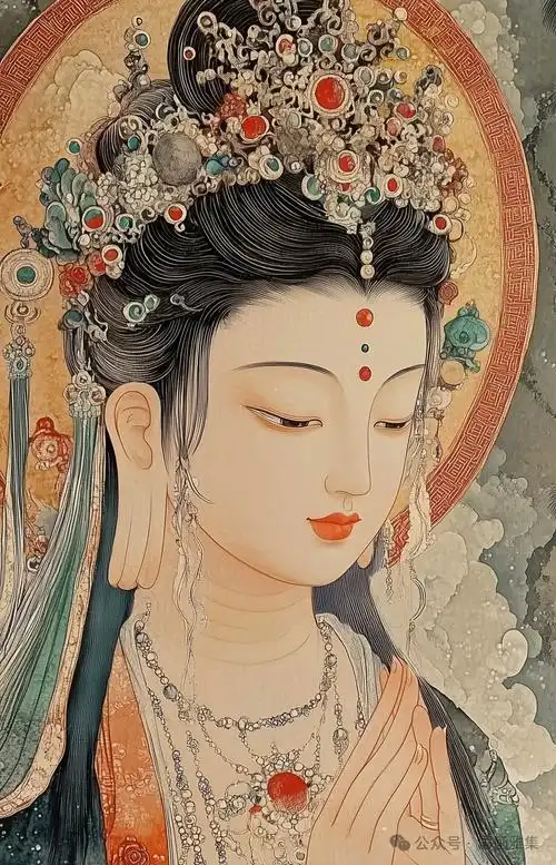7幅《敦煌壁画观音》,太牛了!国画经典