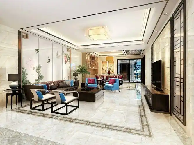 客厅大理石地面装修效果图大全集